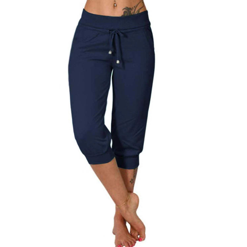 【💯S-3XL】👖Feszítőzsinóros derékrészű, rövidített melegítőnadrág otthoni kényelemhez