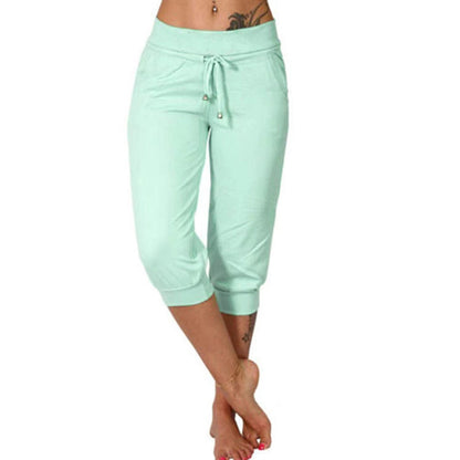 【💯S-3XL】👖Feszítőzsinóros derékrészű, rövidített melegítőnadrág otthoni kényelemhez