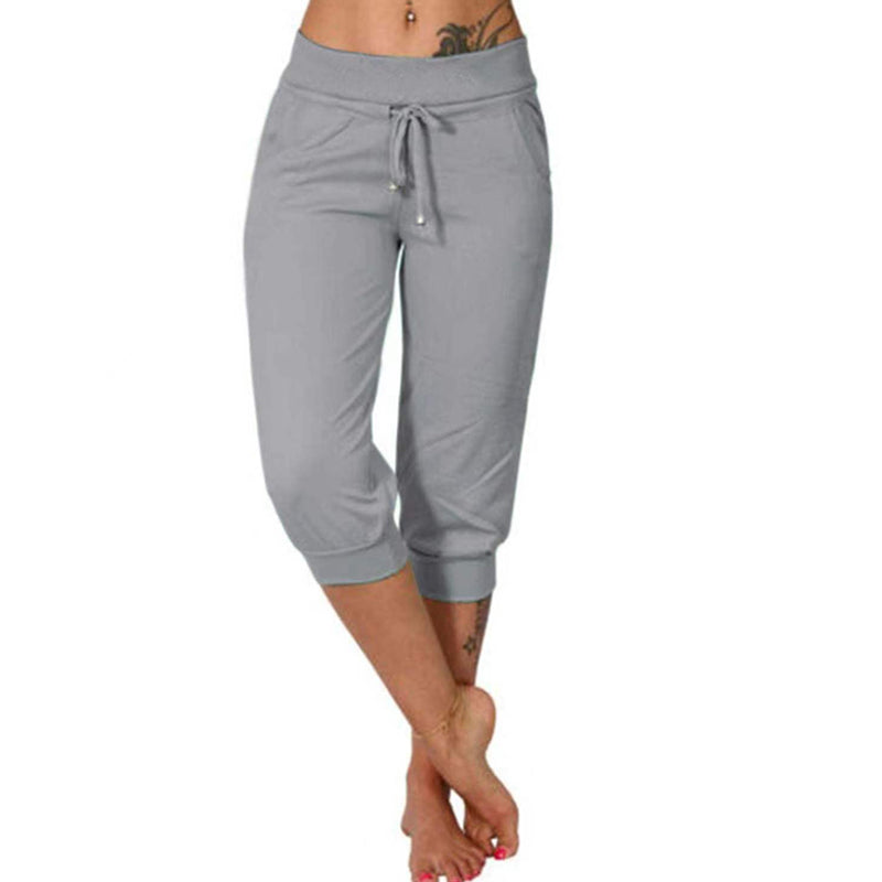 【💯S-3XL】👖Feszítőzsinóros derékrészű, rövidített melegítőnadrág otthoni kényelemhez