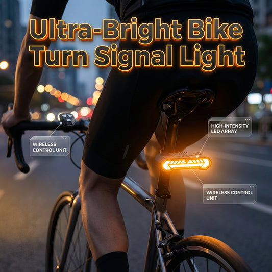 🚴Intelligens vetítőfényes irányjelzők és hátsó lámpák – 🛡️Gondtalan biztonság éjszaka!