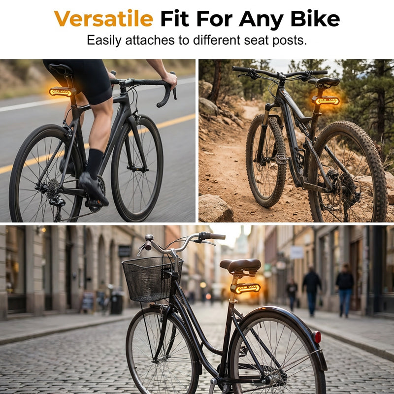 🚴Intelligens vetítőfényes irányjelzők és hátsó lámpák – 🛡️Gondtalan biztonság éjszaka!