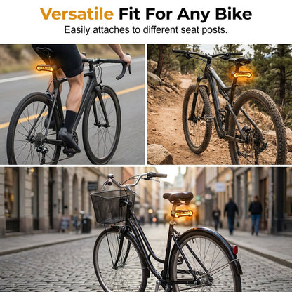 🚴Intelligens vetítőfényes irányjelzők és hátsó lámpák – 🛡️Gondtalan biztonság éjszaka!