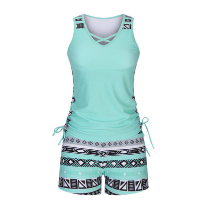 【🏖️S-3XL】🩱Női, mintás, kétrészes tankini fürdőruha