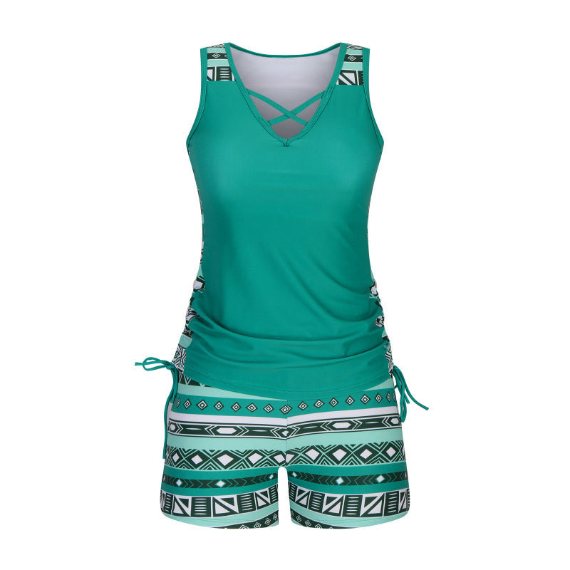 【🏖️S-3XL】🩱Női, mintás, kétrészes tankini fürdőruha