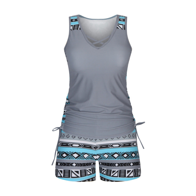 【🏖️S-3XL】🩱Női, mintás, kétrészes tankini fürdőruha