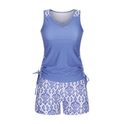 【🏖️S-3XL】🩱Női, mintás, kétrészes tankini fürdőruha