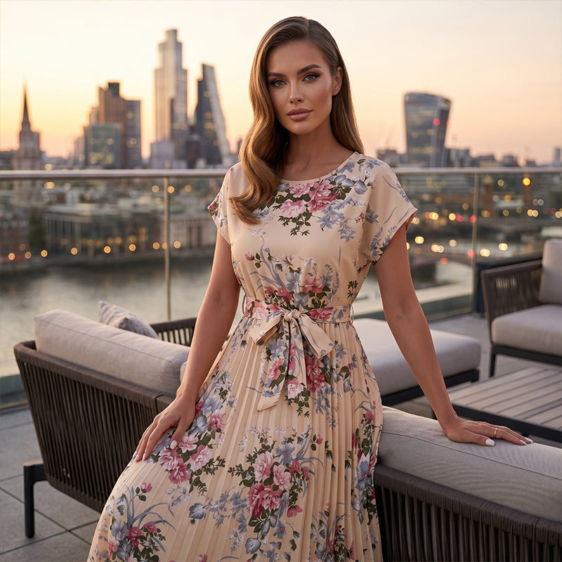 【S-XL】🌺Női mintás, középhosszú ruha