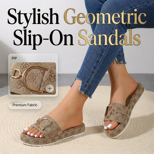【🔥EU 36-43】👡Lépjen elegánsan és könnyedén – Divatos, geometrikus mintájú szandál