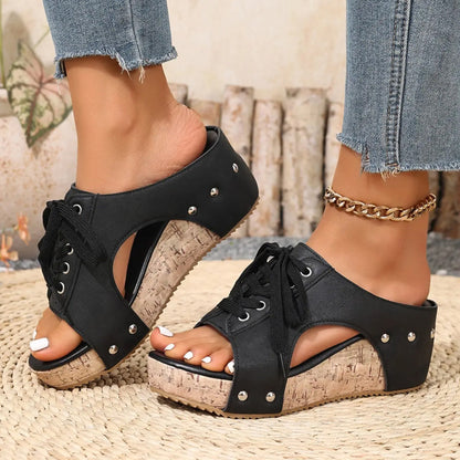 【💯EU 36-43】👡Női nyitott orrú platform ék szandál