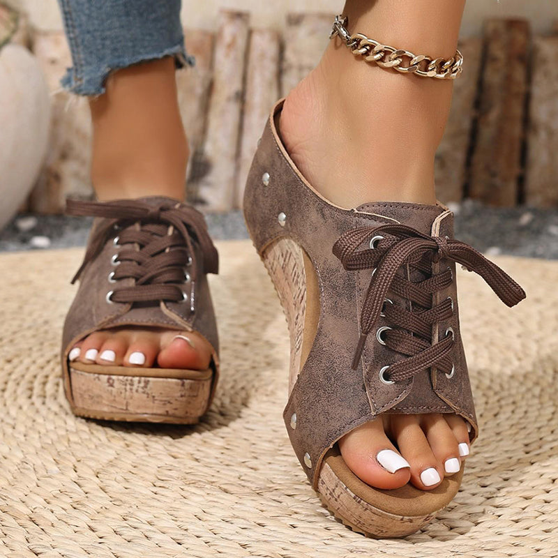 【💯EU 36-43】👡Női nyitott orrú platform ék szandál