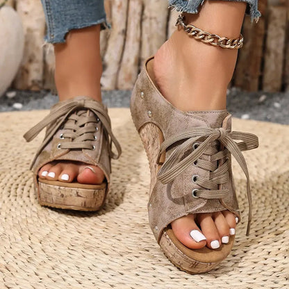 【💯EU 36-43】👡Női nyitott orrú platform ék szandál