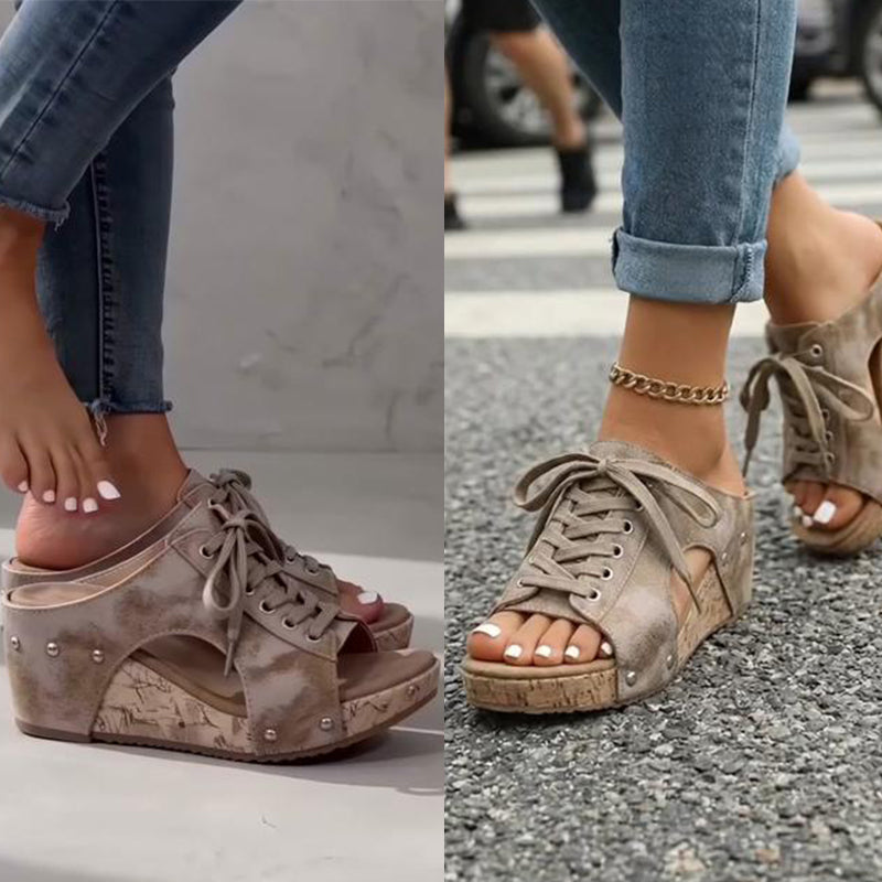 【💯EU 36-43】👡Női nyitott orrú platform ék szandál