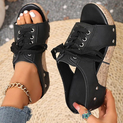 【💯EU 36-43】👡Női nyitott orrú platform ék szandál