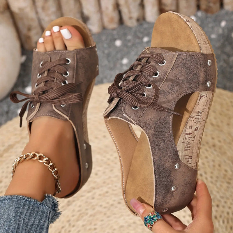 【💯EU 36-43】👡Női nyitott orrú platform ék szandál