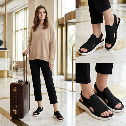 【✨EU 36-43】☁️👡Női, lélegző kötött anyagból készült platform szandál