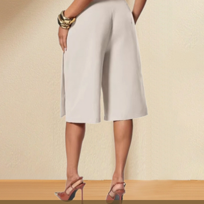 【S-3XL】🥀Női elegáns, elöl megkötős, széles szárú culotte nadrág