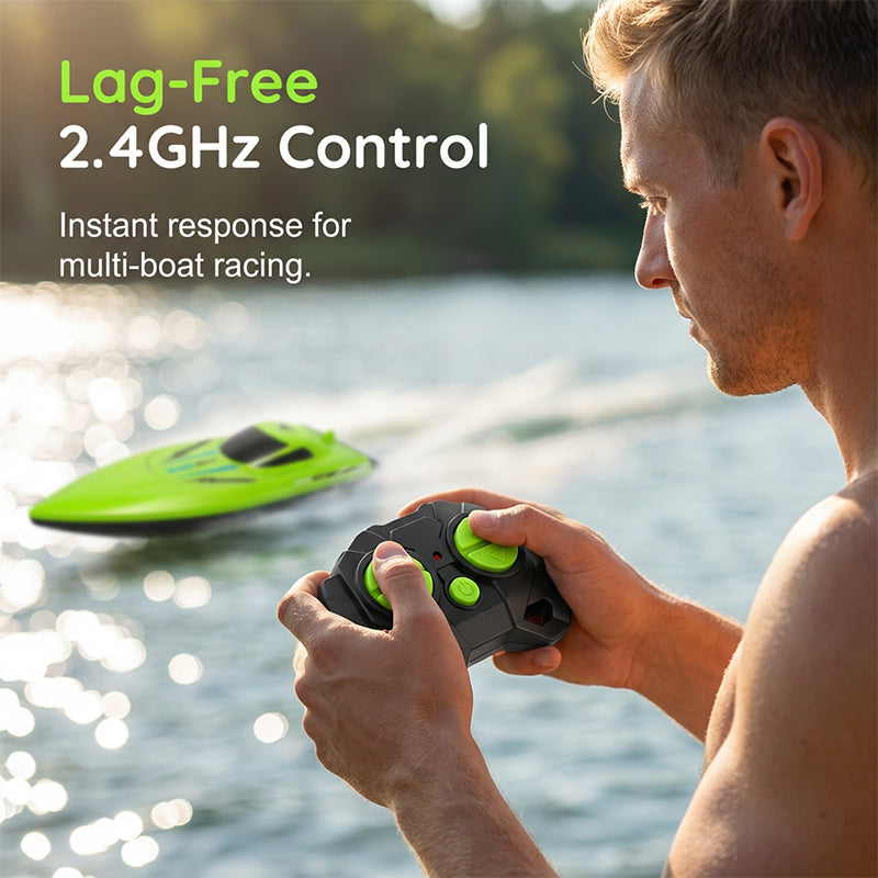 🎮 🚢 FÉLÁRON! 2,4 GHz-es nagysebességű RC versenycsónak két motorral
