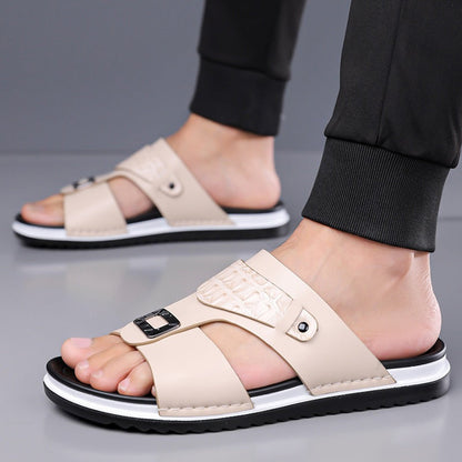 【🔥EU 39-48】👞Férfi műbőr slip-on szandál
