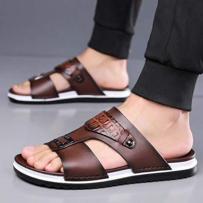 【🔥EU 39-48】👞Férfi műbőr slip-on szandál