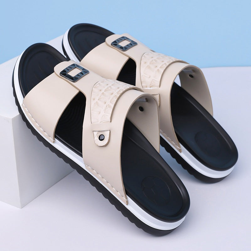 【🔥EU 39-48】👞Férfi műbőr slip-on szandál