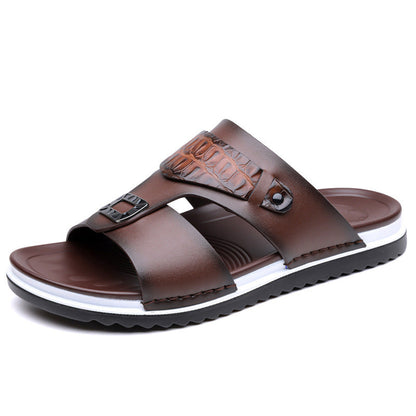 【🔥EU 39-48】👞Férfi műbőr slip-on szandál