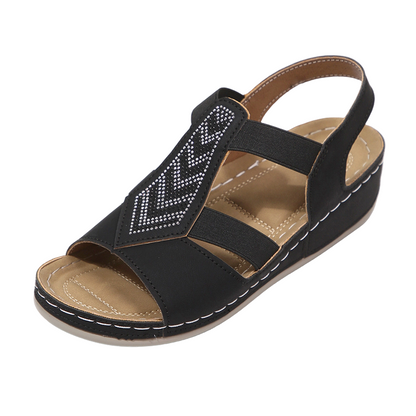 ✨Női Nyári Strassz Ék Saru - 👡Kényelmes és Ragyogó Viselet