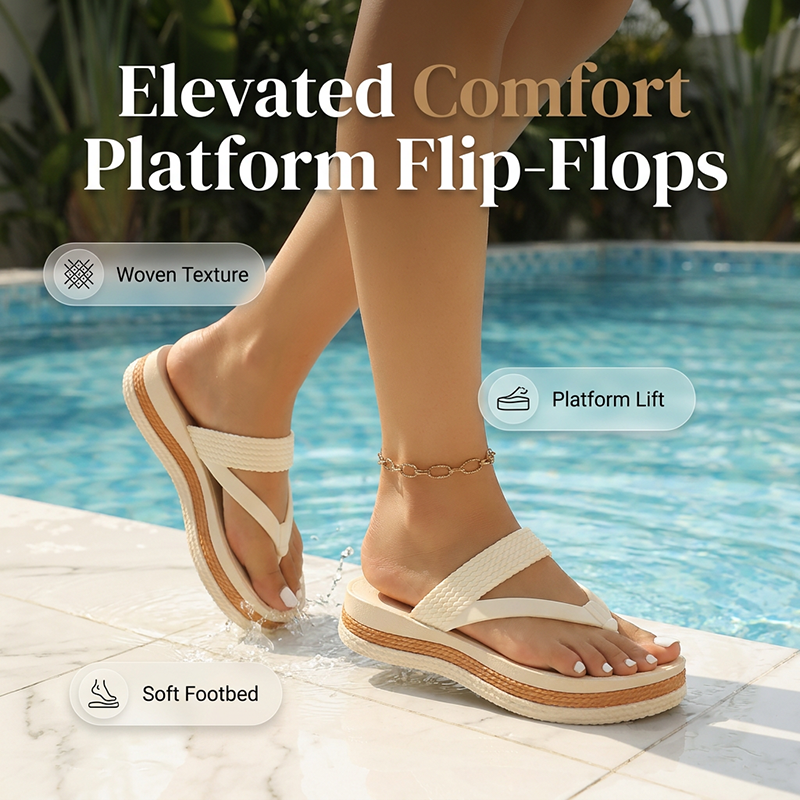 【💯EU 36-41】🌞👡Nyári Női Platform Papucs Szőtt Pánttal