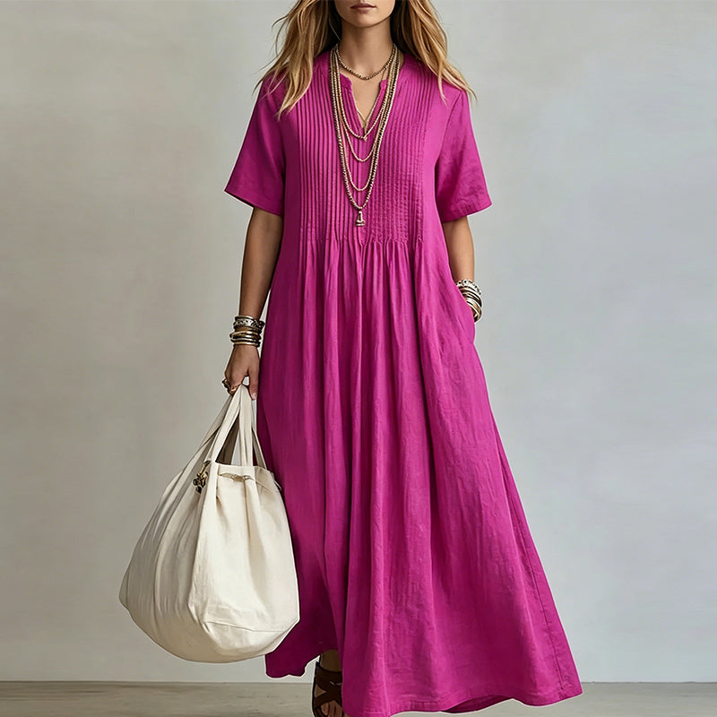 【S-3XL】👗Női laza, alkalmi V-nyakú ruha