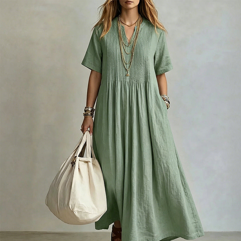 【S-3XL】👗Női laza, alkalmi V-nyakú ruha