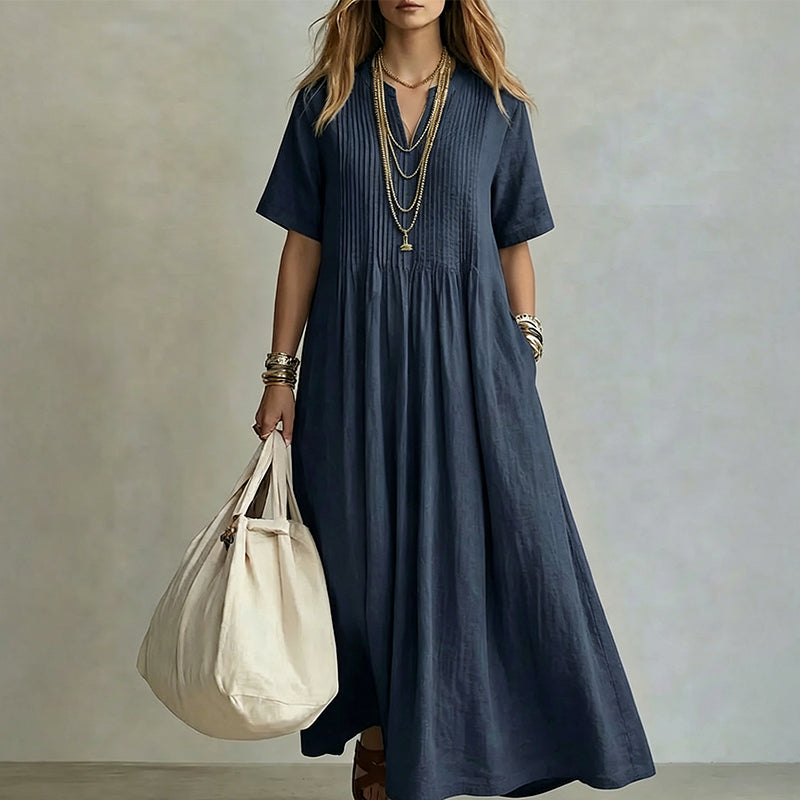 【S-3XL】👗Női laza, alkalmi V-nyakú ruha