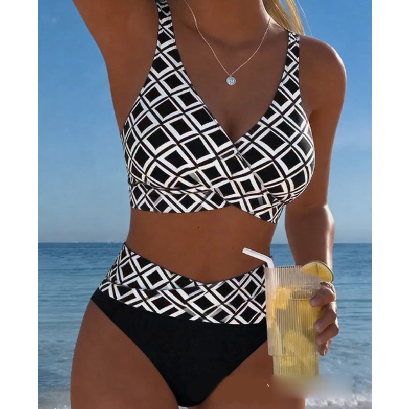 【🌊S-3XL】👙Női magas derekú kétrészes bikini szett