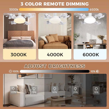 🌀Mennyezeti ventilátor LED lámpával és távirányítóval