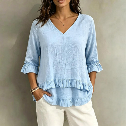 【S-2XL】👚Elegáns női V-kivágású felső
