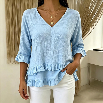 【S-2XL】👚Elegáns női V-kivágású felső