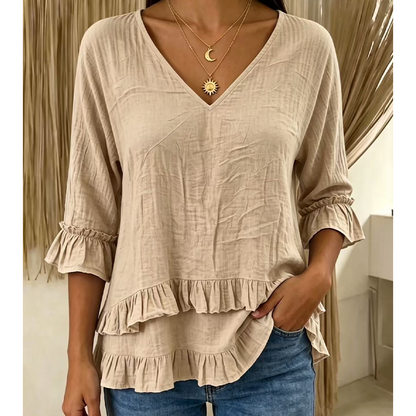 【S-2XL】👚Elegáns női V-kivágású felső