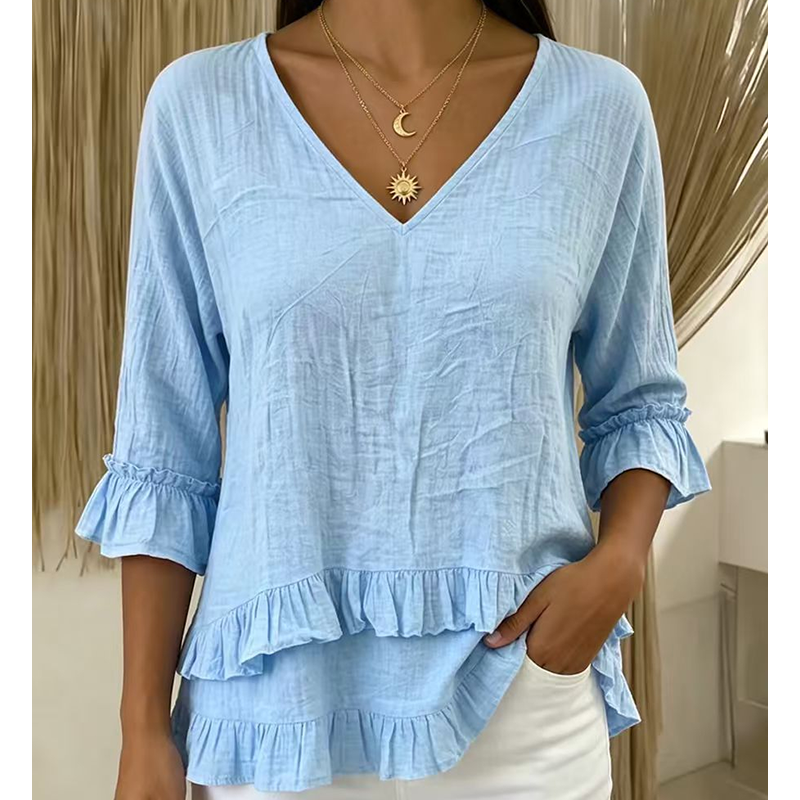 【S-2XL】👚Elegáns női V-kivágású felső