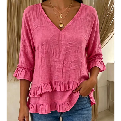 【S-2XL】👚Elegáns női V-kivágású felső