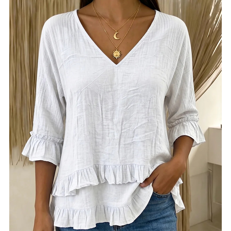 【S-2XL】👚Elegáns női V-kivágású felső