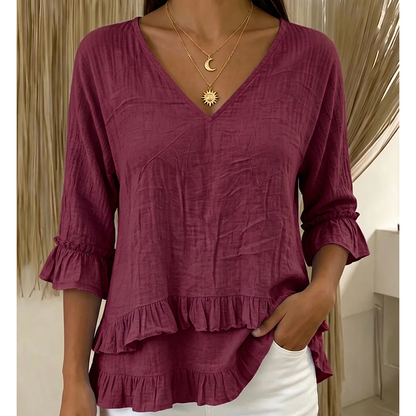 【S-2XL】👚Elegáns női V-kivágású felső