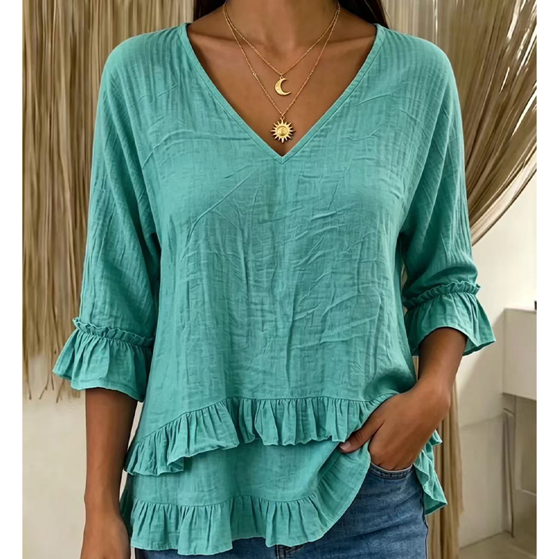 【S-2XL】👚Elegáns női V-kivágású felső