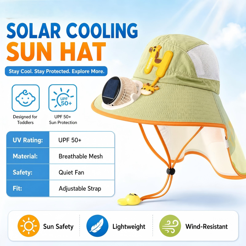 🌞Napvédő sapka beépített ventilátorral