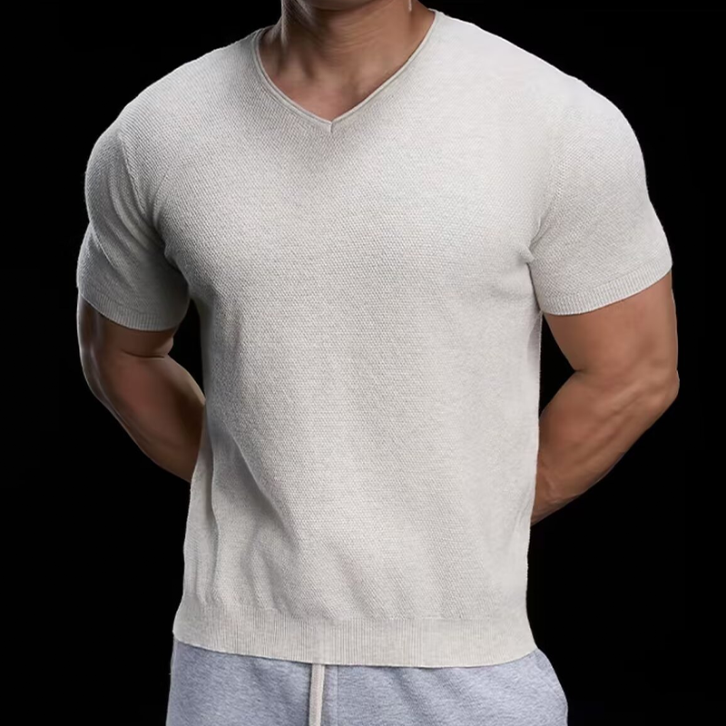【M-3XL】🌿Lélegző V-nyakú kötött póló – Könnyű, puha, egész napos kényelem