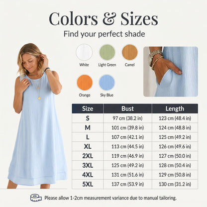 【S-5XL】👗Női nyári ujjatlan réteges ruha