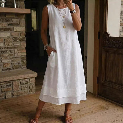【S-5XL】👗Női nyári ujjatlan réteges ruha