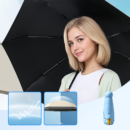 ☂️Kompakt, összecsukható esernyő UV-védelemmel – 🏖️UPF 50+, szélálló és vízálló