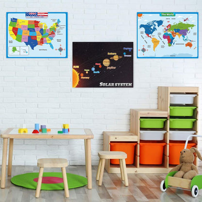 🗺️🧩Földrajzi tanulási poszterek és falitáblák gyerekeknek🪐