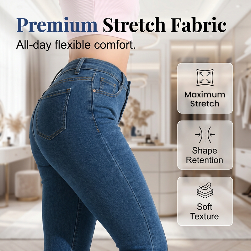 【S-2XL】👖Női klasszikus slim fit sztreccs kiszélesedő farmernadrág