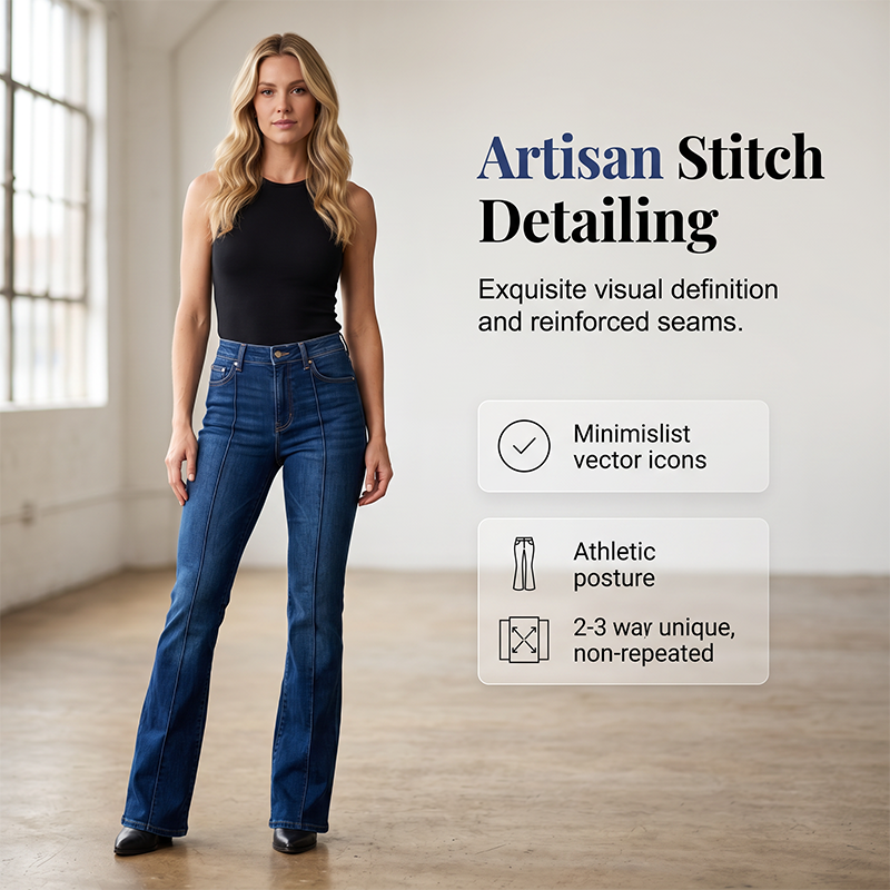 【S-2XL】👖Női klasszikus slim fit sztreccs kiszélesedő farmernadrág