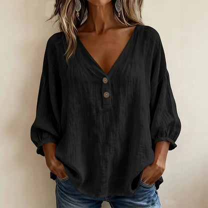 【S-2XL】🎀Női alkalmi V-nyakú 3/4-es ujjú felső