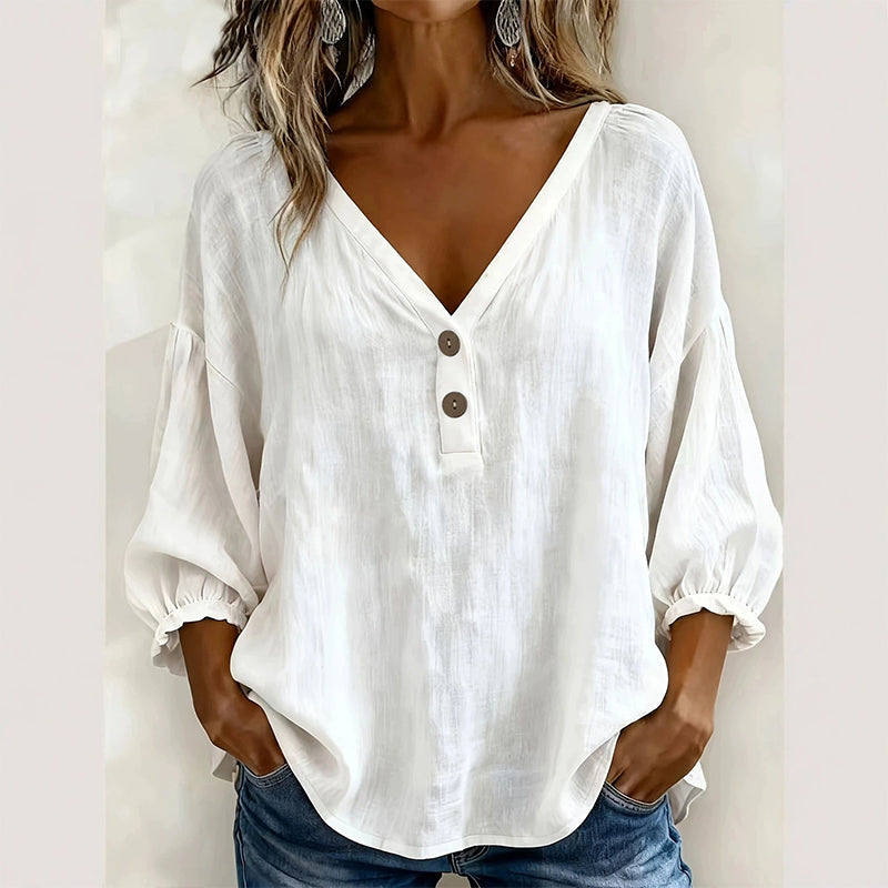 【S-2XL】🎀Női alkalmi V-nyakú 3/4-es ujjú felső